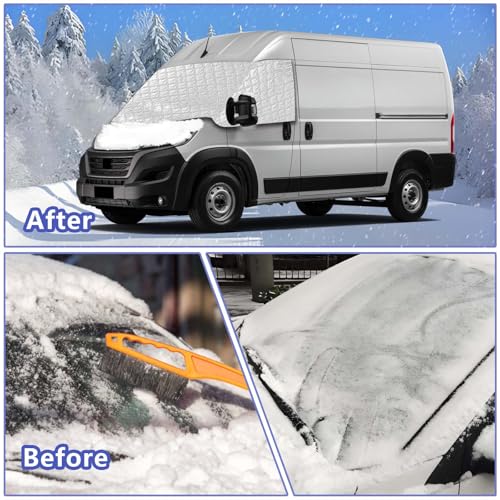 Windshield Cover for Fiat Ducato/Opel Movano/Citroen Jumper X250/290 2006-2023 UV Protection Ice Frost Rain Dust Windows Leaf Drop