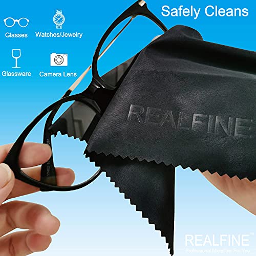 REALFINE Eyeglass Cleaner with Individual Reusable Pouch, Safe for All