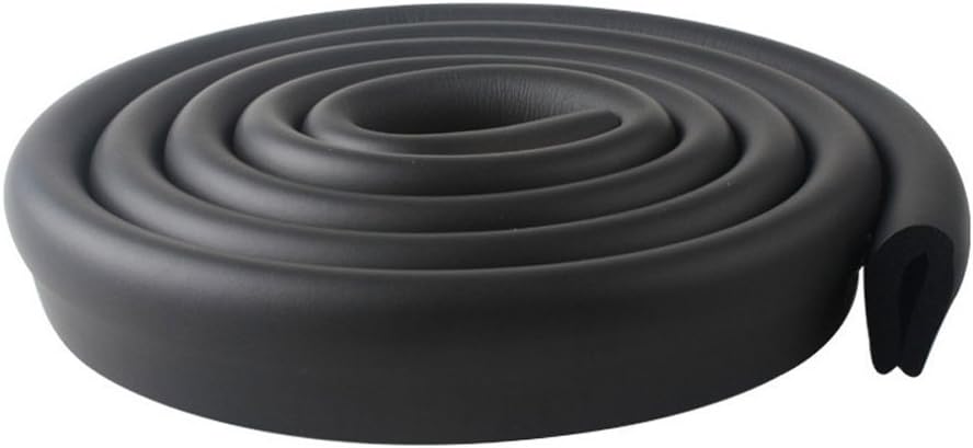 Kxtffeect U Shape Table Edge Protectors Premium High Density Foam Baby Safety Bumper Guard 2 Meters (6.5 FT) with 4 Meters(13 Ft) Tape (Black)