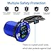Opluz Dual QC3.0 USB Car Charger, Quickly Charge 4.8A USB Car Socket x2&Waterproof Power Outlet with LED Voltmeter for 12V/24V Car, Boat, Marine, RV, Motorcycle Mobile Build-in 10A Fuse Car Kit-Blue