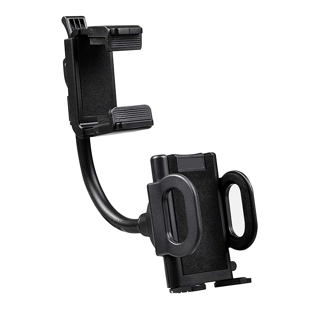 MoreChioce Car Phone Holder, Adjustable Auto Rearview Mirror Phone Mount 360 Degree Rotation Mobile Phone Stand Bracket Universal Rear View Phone Cradle Compatible with i phoneXiaomi Huawei