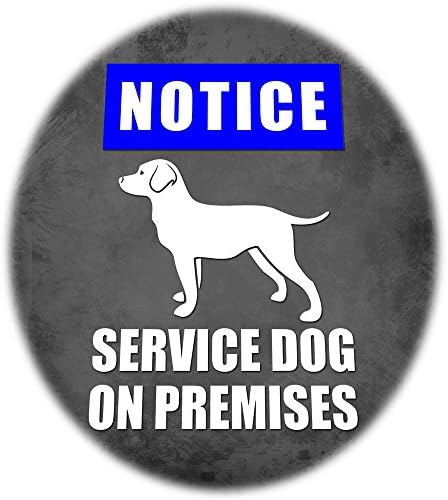 NOTICE Service Dog On Premises - Two color vinyl decal for car, home or business