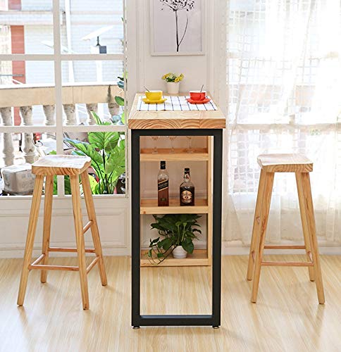 Yaunli Stehtisch Holztisch im Freien Innen Frühstück Bar Gartenmöbel Küchentheke Partei for Privatanwender Industriestil… – Bild 6