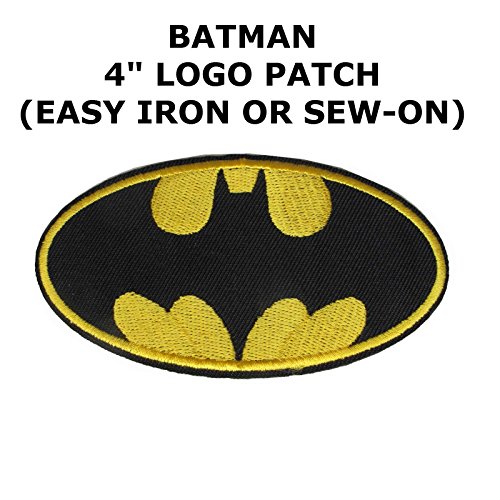 Athena Superhero DC Batman Bat Logo Easy Iron or Sew-on Embroidered Cartoon Comics Movie Theme Applique Patch
