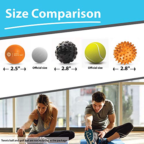 Massage Balls Deep Tissue: Lacrosse Ball, Spiky Ball and Foam Ball Roller -Trigger Point Therapy, Myofascial Release, and Muscle Recovery. Foot Massager and Plantar Fasciitis. FREE eBook & Video