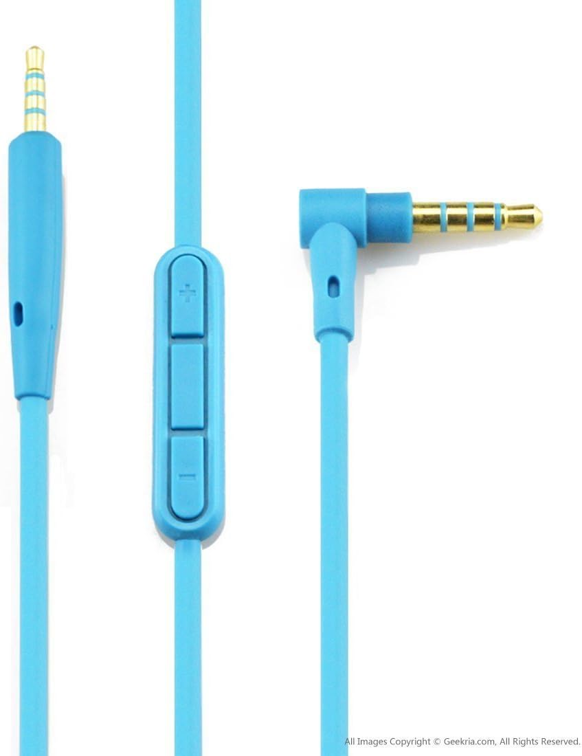 VEVER Audio Cable Replacement Cord with Mic and Volume Control For Bose Quiet Comfort QC25 Headphone (For QC25+Mic-Blue)