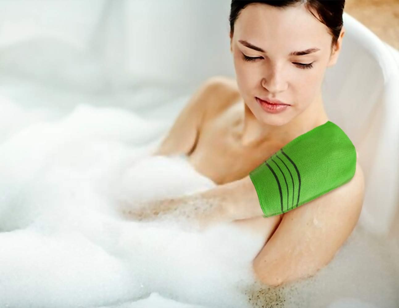 Asian Korean Exfoliating Bath Washcloth - Set of 5, Back and Body Exfoliation for Removing Dry, Dead Skin Cells, Cleaning Pores and Reducing Acne Breakouts, Reusable: Kitchen & Dining