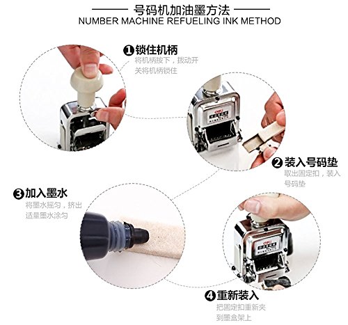 Number Machine Automatic Digit Rubber Position numbering Stamp Office Rolling 8 Position Automatic numbering Machine - Thumbnail 7