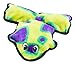 Outward Hound Kyjen 32074 Invincibles Plush Frog Stuffingless Durable Dog Toy with 4-Squeakers, Small, Green Purple