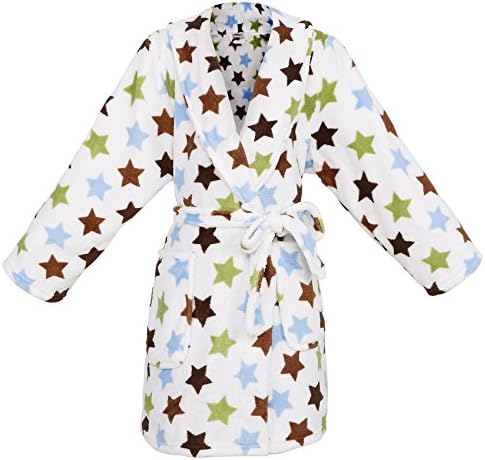 EPYA Kids Boys Girls Child Plush Kimono Robe Velvet Fleece Bathrobe, M