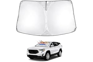 T TGBROS Windshield Sun Shade Custom Fit for 2018-2023 2024 GMC Terrain Accessories Foldable Sun Shield Reflective Polyester Sun Visor Cover Block Heat and Sun Protection