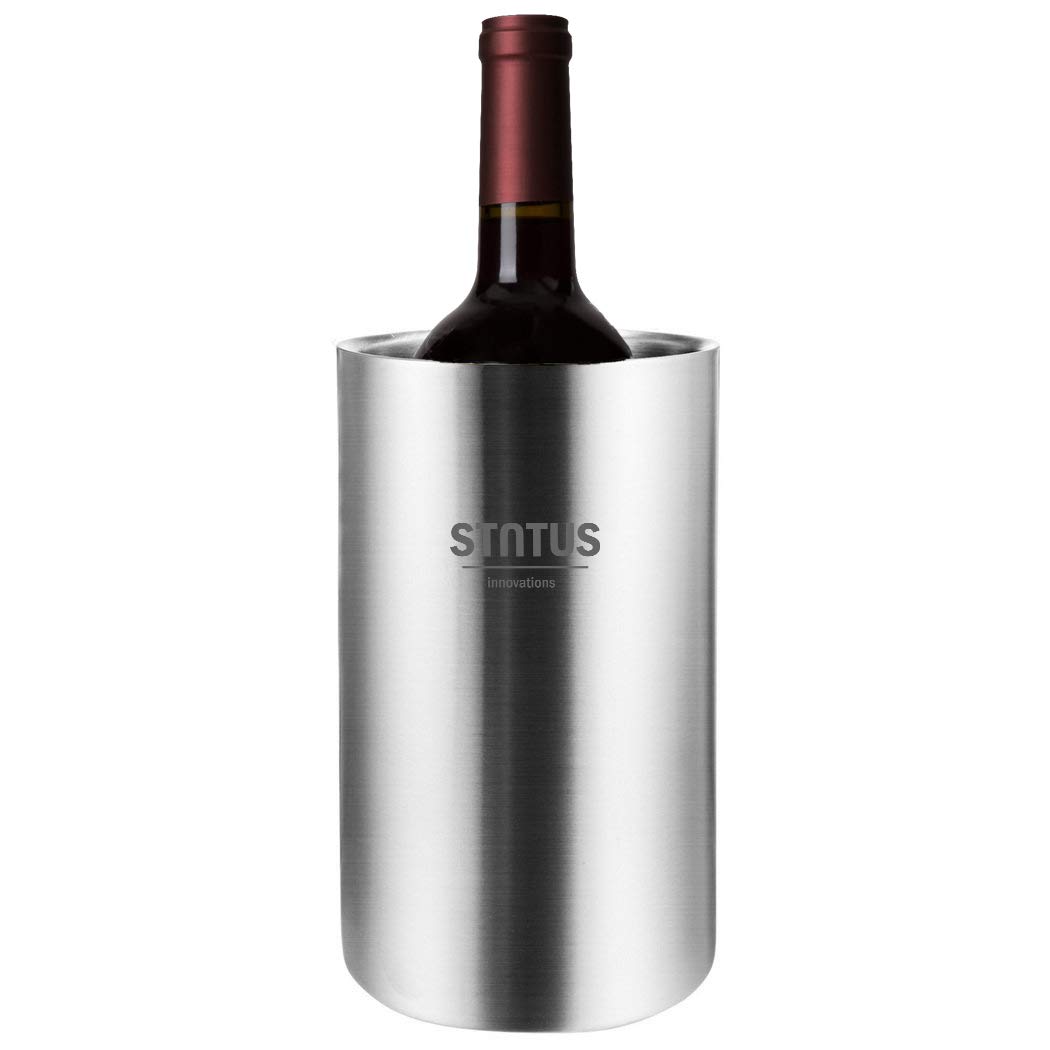 Macfly Secchiello Portabottiglie Da 4 Pezzi - Raffreddatore Per Vino, Birra, Champagne, 18 Litri, Acciaio