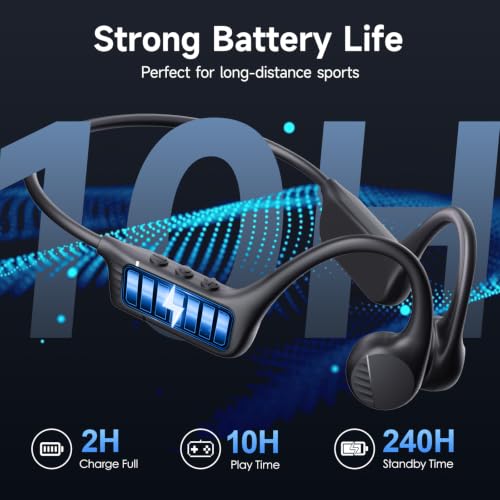 Bone Conduction Bluetooth 6.0 Earphones, IPX6 Wireless Bone Headset | Bone Conduction Open Ear Headphones with Mic,Open Ear Sport Earphones for Running, Cycling and Fitness