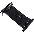 CHENZILIN Pcie 4.0 Riser Cable Double Reverse PCI Express 4.0 Reverse Riser ITX Chassis Graphics Card Extension Cable 185MM EMI, Black