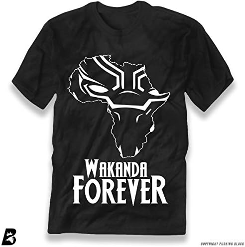 Pushing Black Black Panther Wakanda Forever Premium Unisex T-Shirt (Black, 5XL)