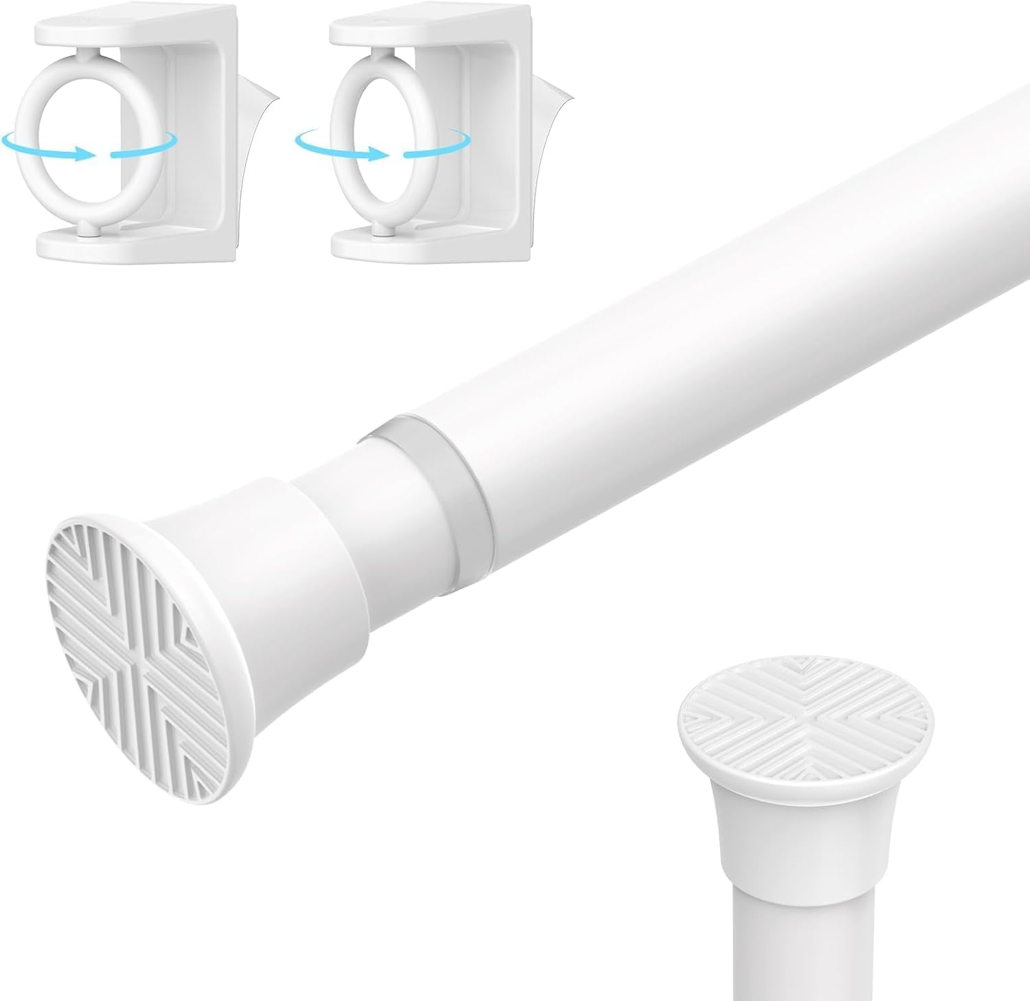 Photo 1 of White Tension Rod 16-38Inch Small Tension Curtain Rods for Windows Adjustable Curtain Rods No Drilling Spring Rod Short Tension Rods for Doorway,Closet,Kitchen,Window