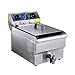 Yescom Commercial Professional Electric 11.7L Deep Fryer Timer and Drain Stainless Steel French Fry Restaurant Kitchen