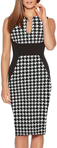 Fantaist Women's Sleeveless Deep V Neck Floral Print Cocktail Party Pencil Dress