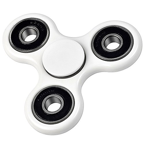 FidgetSpin – Anxiety and Stress Spinner for Creativity, Focus and ADHD. Ultra Durable Ultra High Speed (Premium Grade Ceramic Bearing) Longest Lasting 3+ Min Spin (White/Black)