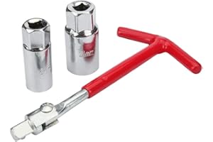 Senzeal T-handle Universal Joint Spark Plug Socket Wrench 16mm(5/8") and 21mm(13/16") Remover Installer Tool Kit