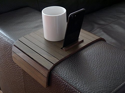 Wooden Sofa Armrest Table With Mobile Stand In Many Colors As