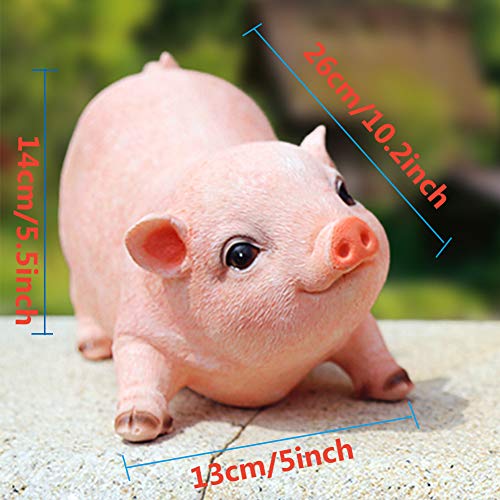 XIFIRY Animal Garden Gnomes Statue Cute Pig Funny Outdoor Sculpture Resin Lawn Ornaments Décor Indoor Outdoor Figurines for Garden and House (Cut Pig)