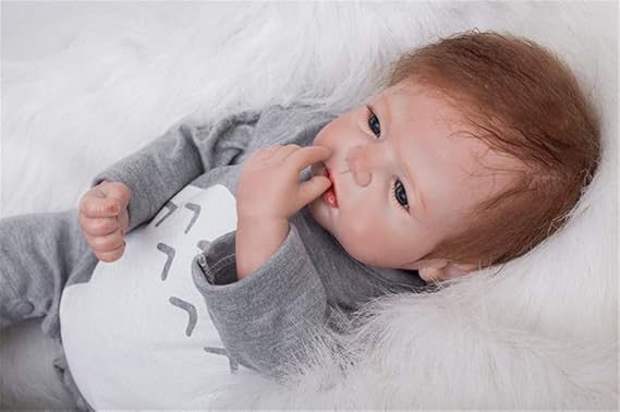 Ziyiui Reborn Bebe Poupee 55cm 22pouce Realiste Poupee Reborn Fille Bebe Yeux Fermes Bebe Reborn Doll Doux Simulation Silicone Vinyle Jouet Cadeau De Noel Poupees Et Poupons Poupees Poupons Et Accessoires