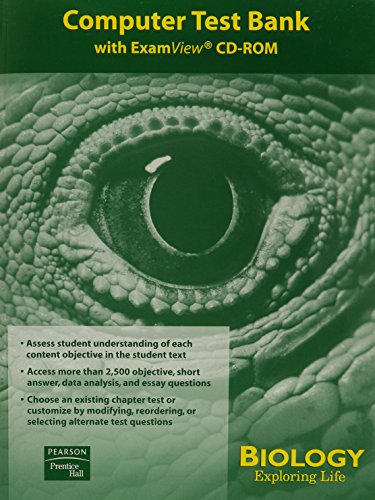 Computer Test Bank With Exam View Book And Cd-rom - Teacher's Edition: Biology - Exploring Life at Amazon