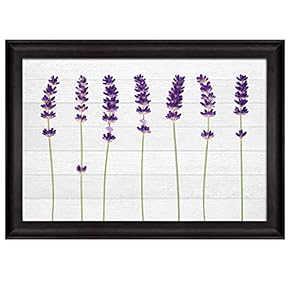 Row of Purple Flowers Over White Wooden Panels...