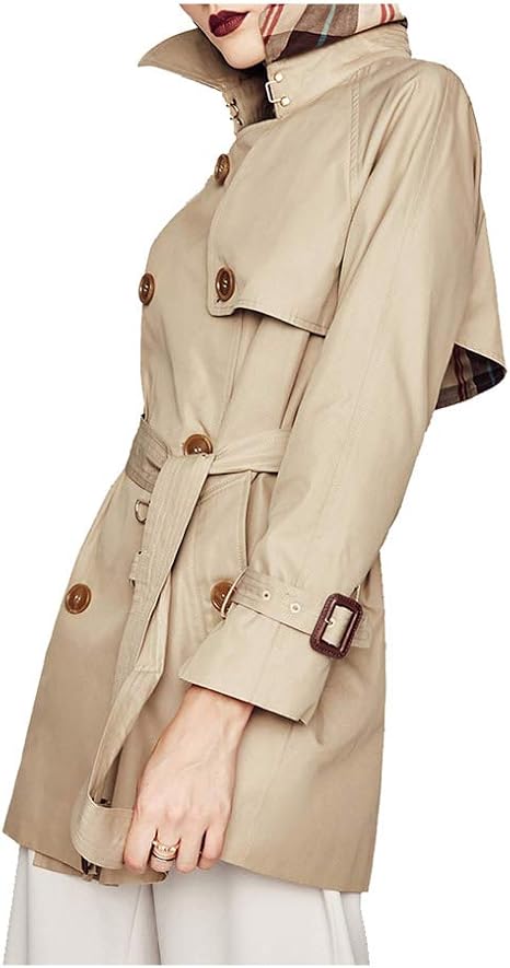 double breasted short trench coat