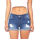 Dacawin Women's Jeans Low Waisted Washed Ripped