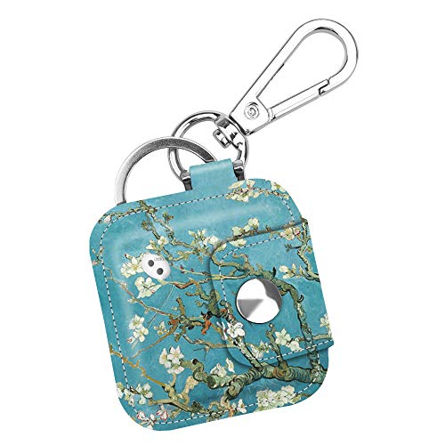 Fintie Case for Tile Mate/Tile Pro/Tile Sport/Tile Style/Cube Pro Key Finder, Vegan Leather Protective Cover for 2020 2018 and All Generations Tile, Blossom