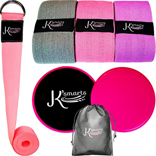 Booty-Fabric-Resistance-Loop-Bands-For-Legs-Glutes-Hips-Butt-Thighs-Circle-Workout-With-AB-Strength-Floor-Exercising-Core-Sliders-Gliding-Fitness-Discs-Beachbody-Equipment-Stretching-Yoga-Strap