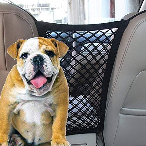 petbob Dog Car Barrier for SUV, Puppy Pet Mesh Net Barriers with Storage Bag,Quick Installation and Adjustable for Cars Safe Driving,Black