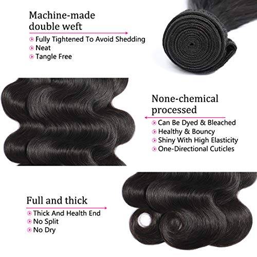 Yyong Human Hair Bundles With Closure Brazilian Body Wave 3
