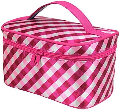 SEEKO Dots Pattern Layer Cosmetic Bag Travel Cosmetic Pouch Bag MZP239F Grid