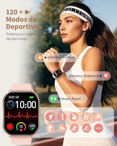 STARFLY Smartwatch con Llamadas, Reloj Inteligente Mujer con 3 Correas, Función Femenina/24H Pulsometro/SpO2/Monitor de Sueño/120+ Modos Deportivos,Smartwatch Mujer IP68 Android iOS Dorado Regalo