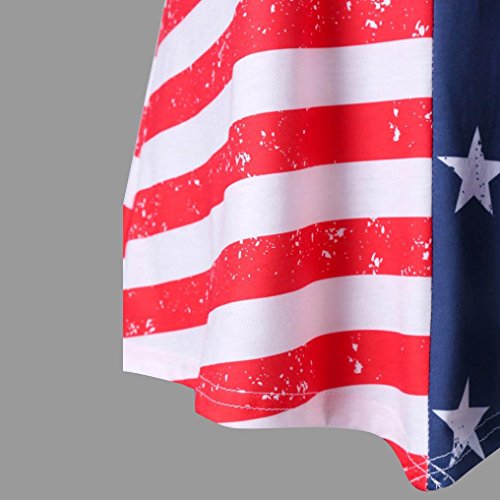 image for Oksale® Women American Flag Print Lace Insert V-Neck Tank Tops Summer