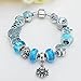 N'joy Rhinestone Birthday Charms Beads, Assorted Crystal Clap, Stoper, Dangle Pendant, Fit European Bracelet, Birthstone (16PCS Flower, March, December-Aquamarine)