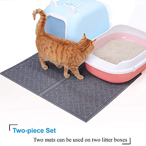 UPSKY Cat Litter Mats 2 Set of Cat Litter Pads, Cat Litter Trap Mats