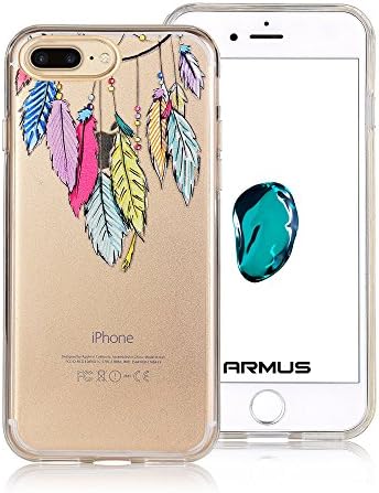 iPhone 7 Plus Case [Cartoon Pattern] ARMUS Premium Quality 3D Print Transparent Hard PC Back Cover + Shock Absorbing Soft Bumper Protective Case for 5.5 inches iPhone 7 Plus (Dream Catcher 7+)