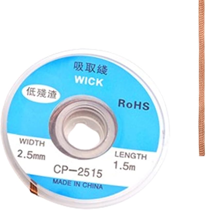 Solder Wick Braid 1.5m x 2.5mm No-Clean Desoldering Wire