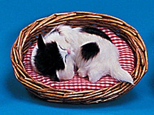 Cat XS Sleeping W/ Basket Decoration Collectible Kitty Cute Furry New