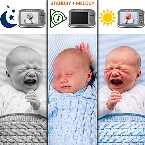 Video Baby Monitor with Camera - Baby Camera Wireless Baby Monitor with Night Vision, Two Way Audio, Temperature Sensor, Lullabies and High Capacity Battery  - Thumbnail 3