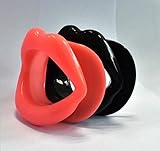 Facial Lift Silicone Rubber Slimmer Massage Muscle Tightener Anti-Aging Anti-Wrinkle Oral Exerciser Mouth Care(Rose-red,black)