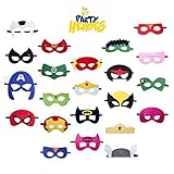 Superhero Party Supplies Masks Set by Party Heroes (22 Piece) - Superhero Party Favors for all Children Ages 3+ - Perfect for Boys and Girls Birthday Parties