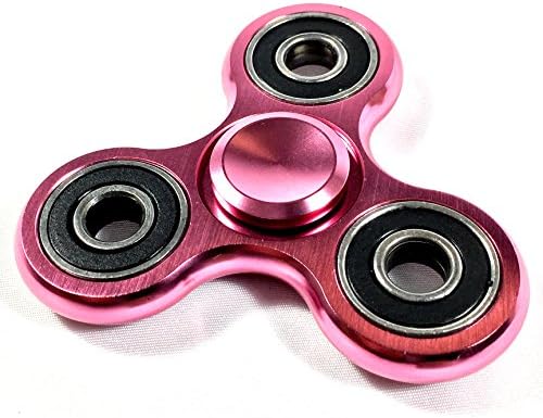 Metal Fidget Hand Spinner Aluminum With Brand New Tri Spinner Prime Toy With Premium Anxiety Toy Helps Focus For Kids And Adults Stress Reducer - Hot Pink
