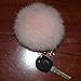 Valpeak Rabbit Fur Ball Pom Pom Keychain for Bag Charms with Black Key Ring (Royal Blue)