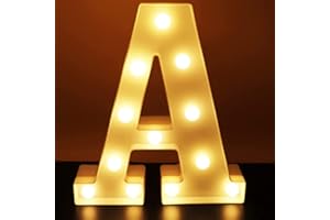 AUSAYE LED Letter Lights Alphabet Light Up Letters Sign Night Light for Home Bar Party Wedding Birthday Decoration Battery Powered Christmas Lamp Letter A