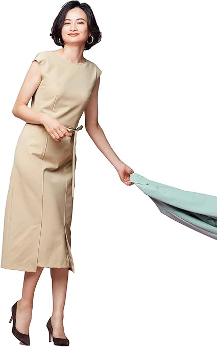 Amazon ドゥクラッセ リラックスツイル フレンチワンピース ワンピース チュニック 通販